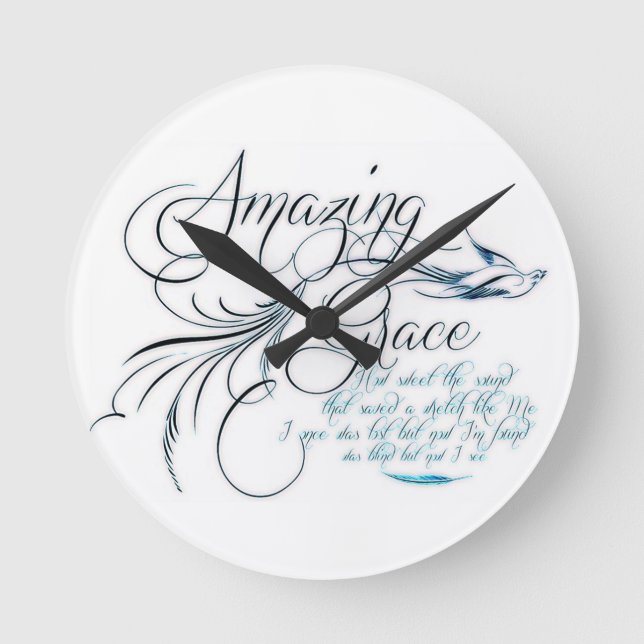 Amazing Grace Round Clock (Front)