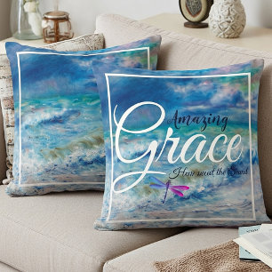 Amazing grace Seascape Throw Pillow