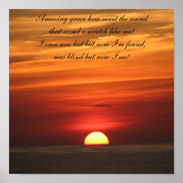 Amazing Grace Sunrise Poster (Front)