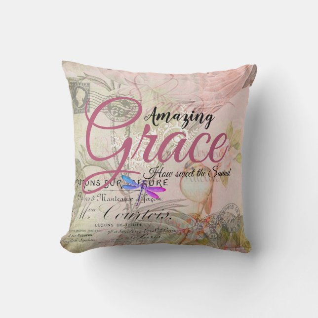 Amazing Grace vintage pink  Cushion (Front)