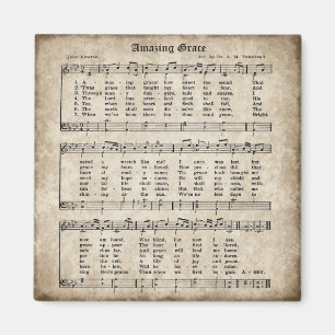 Amazing Grace Vintage Style Hymn Magnet