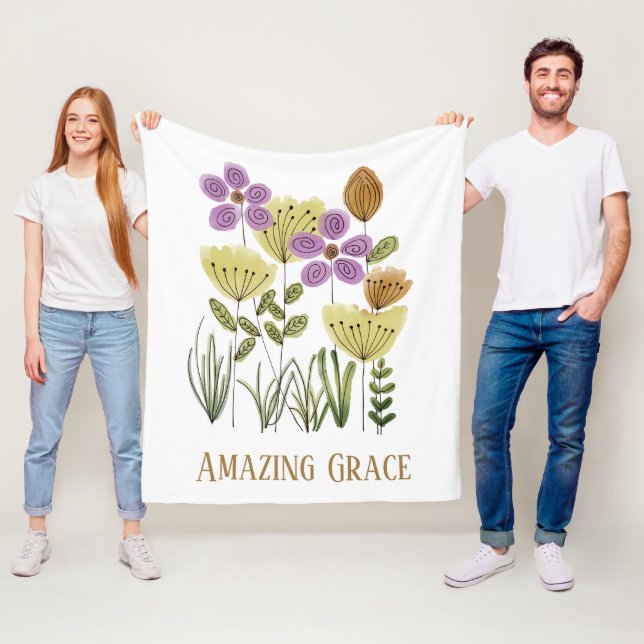 Amazing Grace Wildflowers Fleece Blanket (In Situ)