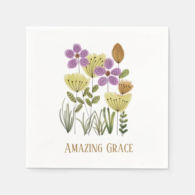 Amazing Grace Wildflowers Napkin (Front)