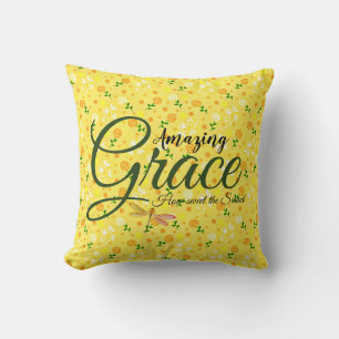 Amazing Grace Yellow spring floral Cushion