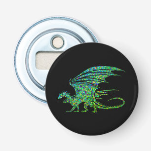Amazing Green Dragon Mosaic Bottle Opener
