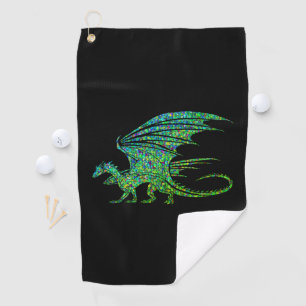 Amazing Green Dragon Mosaic Golf Towel