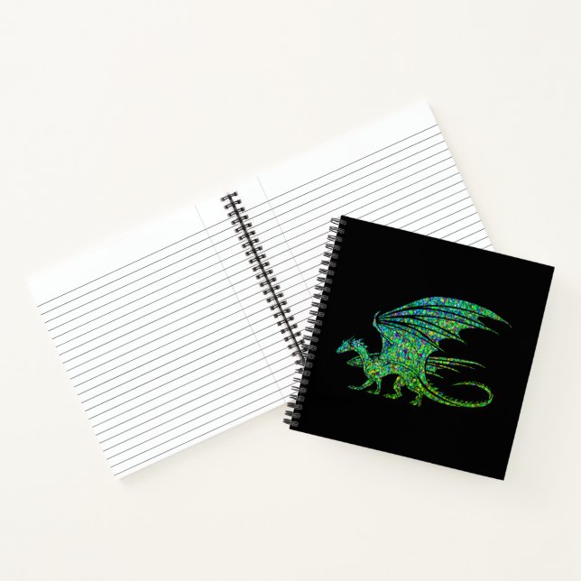 Amazing Green Dragon Mosaic  Notebook (Inside)