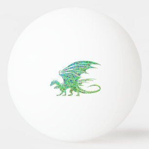 Amazing Green Dragon Mosaic Ping Pong Ball