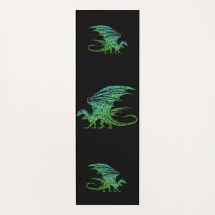 Amazing Green Dragon Mosaic Yoga Mat