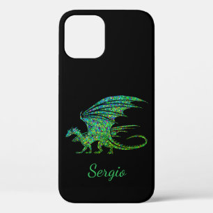 Amazing Green Mosaic Dragon  iPhone 12 Case