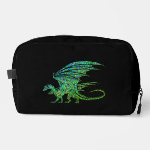 Amazing Green Mosaic Dragon Dopp Kit
