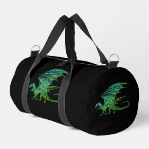 Amazing Green Mosaic Dragon Duffle Bag
