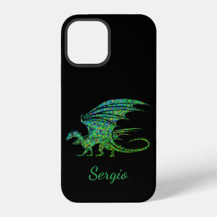 Amazing Green Mosaic Dragon iPhone 12 Case