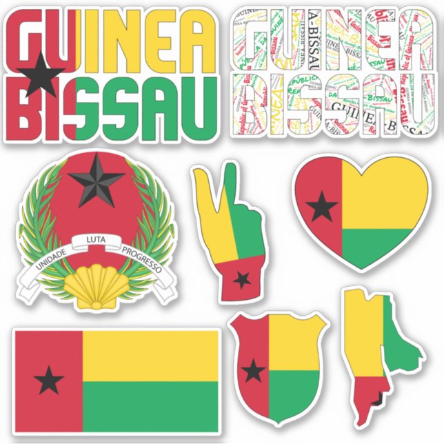 Amazing Guinea-Bissau Shapes National Symbols (Front)