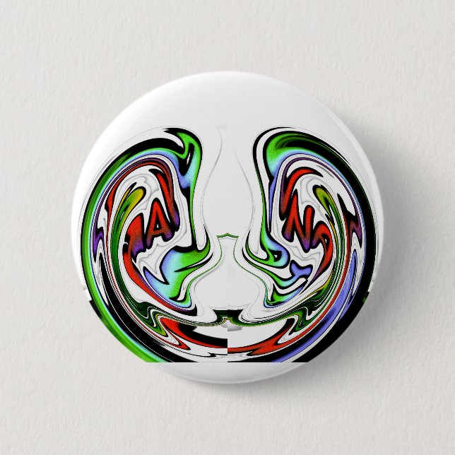 Amazing Hakuna Matata Whirl Art Print 6 Cm Round Badge (Front)