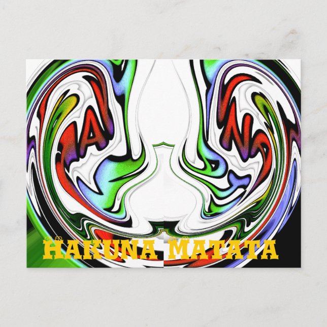 Amazing Hakuna Matata Whirl Art Print Postcard (Front)
