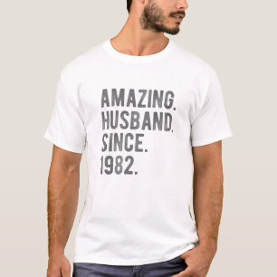 Amazing Husband Since 1982 - 40 Wedding Anniversar T-Shirt