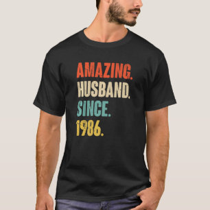 Amazing Husband Since 1986 36 Wedding Anniversary T-Shirt