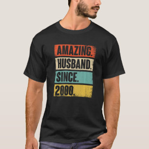 Amazing Husband Since 2000 22 Wedding Anniversary T-Shirt