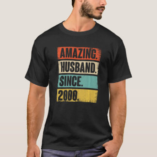 Amazing Husband Since 2000 22 Wedding Anniversary  T-Shirt