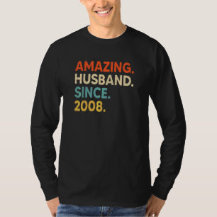 Amazing Husband Since 2008 14 Wedding Aniversary T-Shirt