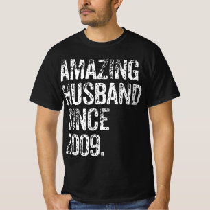 Amazing Husband Since 2009 13 Years Wedding Annive T-Shirt