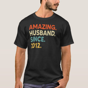 Amazing Husband Since 2012 10 Wedding Aniversary   T-Shirt
