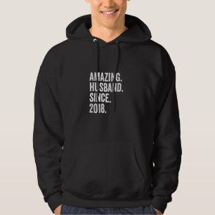 Amazing Husband Since 2018 4th Wedding Anniversary Hoodie