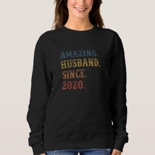 Amazing Husband Since 2020 Retro 2 Wedding Anivers Sweatshirt