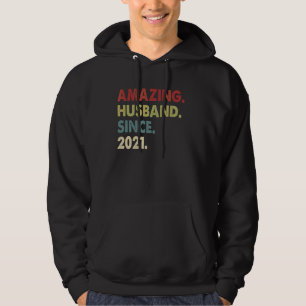 Amazing Husband Since 2021  1 Wedding Aniversary   Hoodie