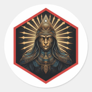 Amazing Illuminati Fantasy Portrait Classic Round Sticker