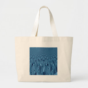 Amazing Iridescent Blue Kaleidoscope Art Large Tote Bag