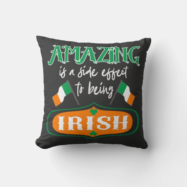 Amazing Irish Flag Shamrock Lucky Celtic Pride  Cushion (Front)