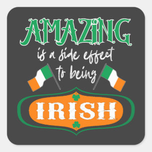 Amazing Irish Flag Shamrock Lucky Celtic Pride  Square Sticker