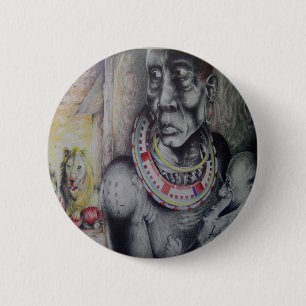 Amazing Kenyan Masai Tribe designer Button image