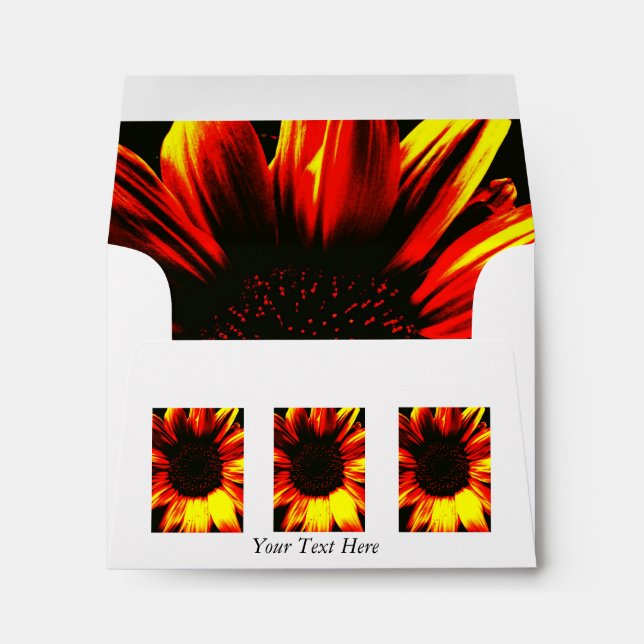 amazing large yellow black and gold sunflower envelopes (Back (Bottom))