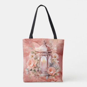 Amazing Light To My Path Rose Marble Shoulder Tote Bag