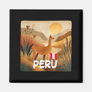 Amazing Llama in Peru Colours Costume Magnet