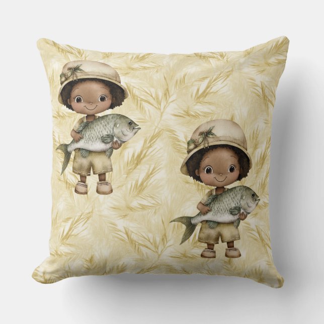 Amazing Loaves and Fishes  Cotton Throw Pillow (Front)