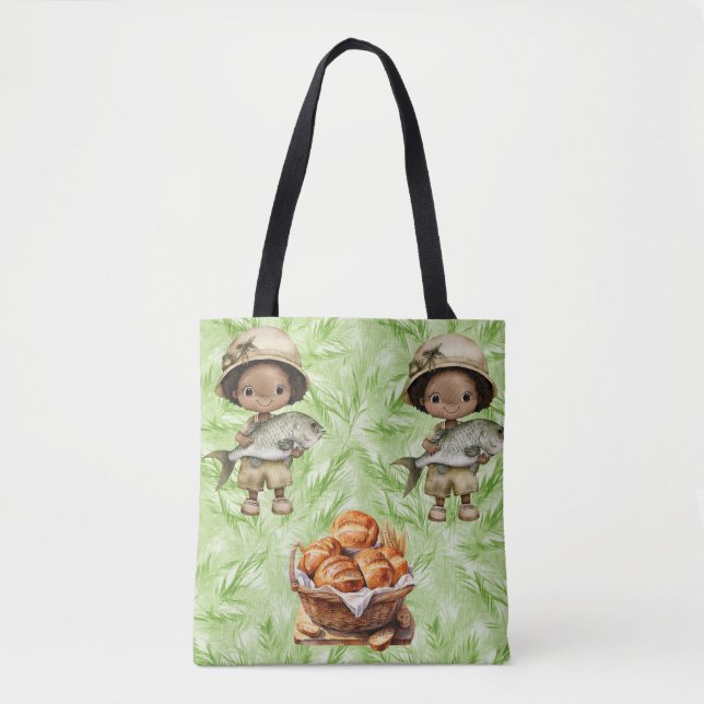 Amazing Loaves and Fishes Large Shoulder Tote (Front)