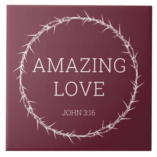 Amazing Love – Jesus Christ Easter Crown of Thorns Tile (Front)