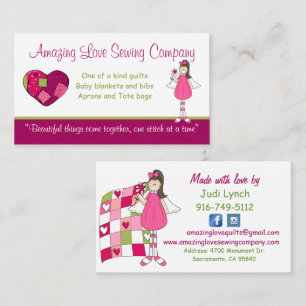 Amazing Love Sewing Company b Custom Business Card