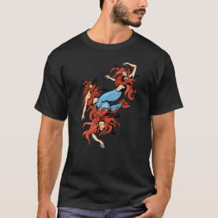 Amazing Mermaid Women Red Haired Sirens Ocean T-Shirt