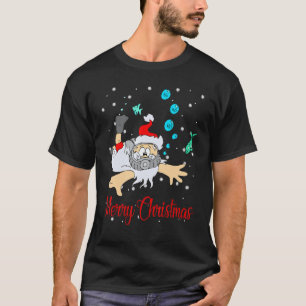 Amazing Merry Christmas Cool Christmas Santa Scuba T-Shirt