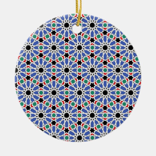 Amazing Middle-Eastern Pattern زخارف هندسيه رائعه Ceramic Tree Decoration (Front)