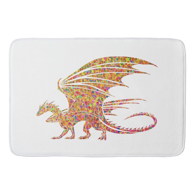 Amazing Mosaic Dragon  Bath Mat (Front)