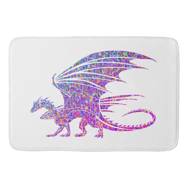 Amazing Mosaic Dragon Bath Mat (Front)
