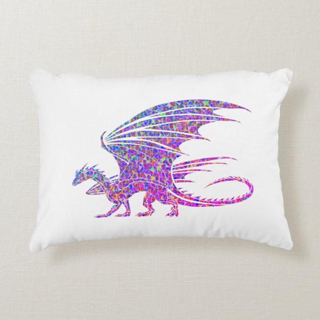 Amazing Mosaic Dragon Decorative Cushion (Front)