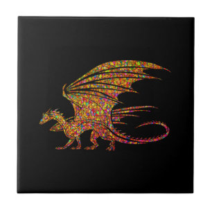 Amazing Mosaic Dragon  Drawstring Bag Tile