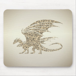 Amazing Mosaic Dragon Golden Mouse Pad